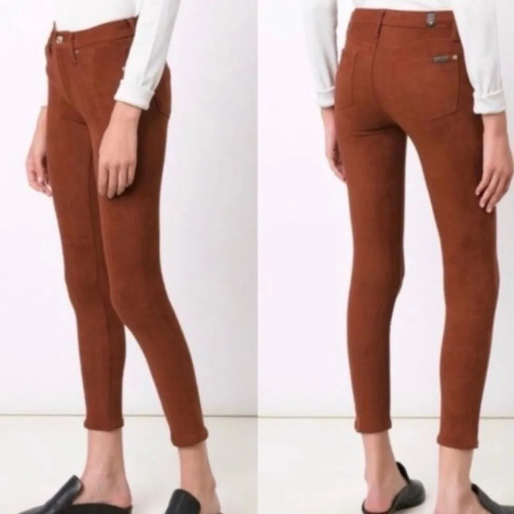 7 For All Mankind brown suede feel skinny crop pant 27 - Image 2
