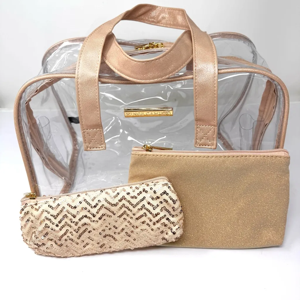 VINCE CAMUTO large cosmetic bag with two NWOT pouches - Image 2