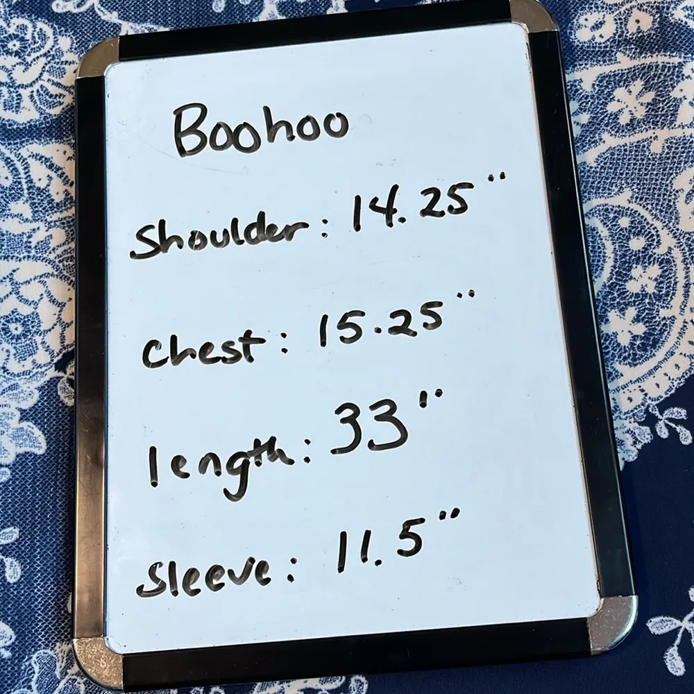 Boohoo Dress Navy Blue White Floral Form Fitting Snug Womens 8 fits XXS XS - Image 10