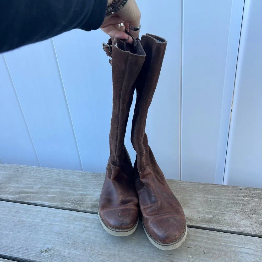 Timberland Lakeville Brown Distressed Leather Suede Knee High Boots US 8 - Image 2