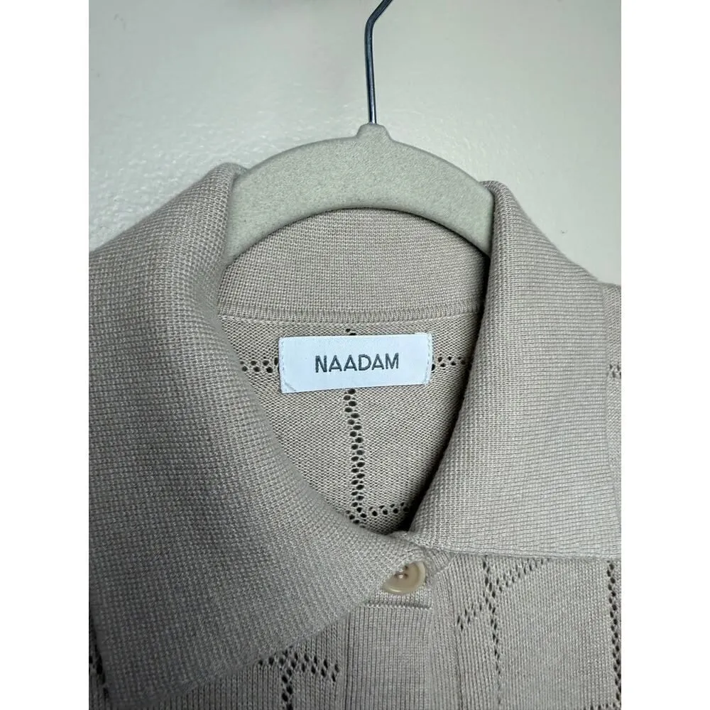 NAADAM Cotton Silk Grid Pointelle Sweater Sz. S - Image 4