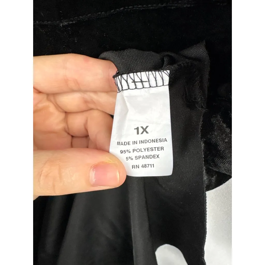 Women’s Falls Creek 1X Black Velvet T-Shirt with Breast Pocket - Image 5