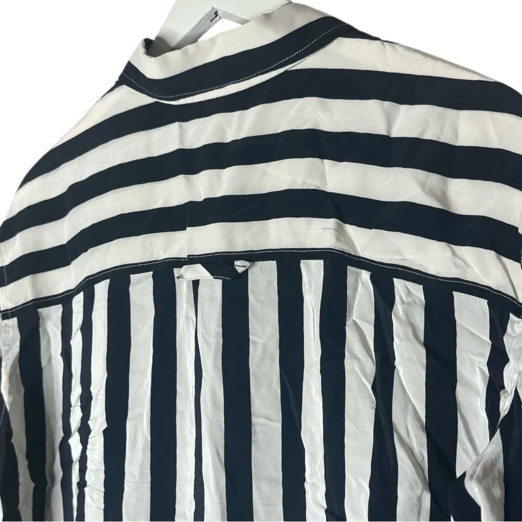 AYR Button Down Striped Long Sleeve Shirt Blouse Medium - Image 9