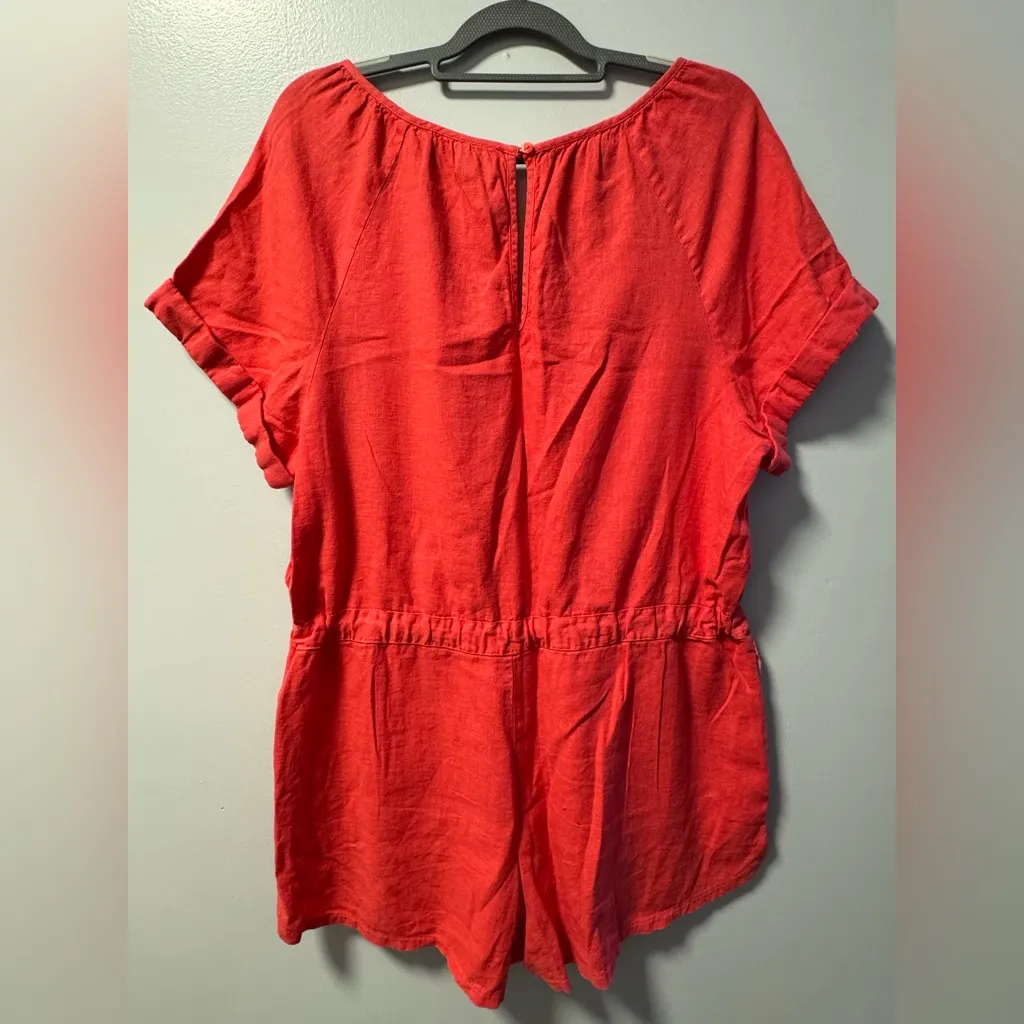 Universal Thread orange pink linen blend romper Large - Image 2