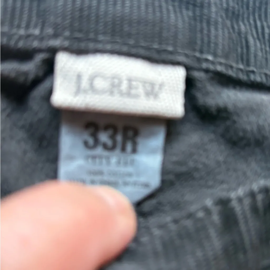 J. Crew Womens Vintage Match Stick  Size 33R Charcoal Relaxed Corduroy Jeans - Image 2