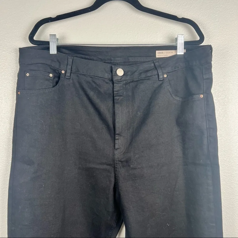 ASOS High Waisted Black Skinny Jeans Stretch‎ Plus Sz 18 - Image 2