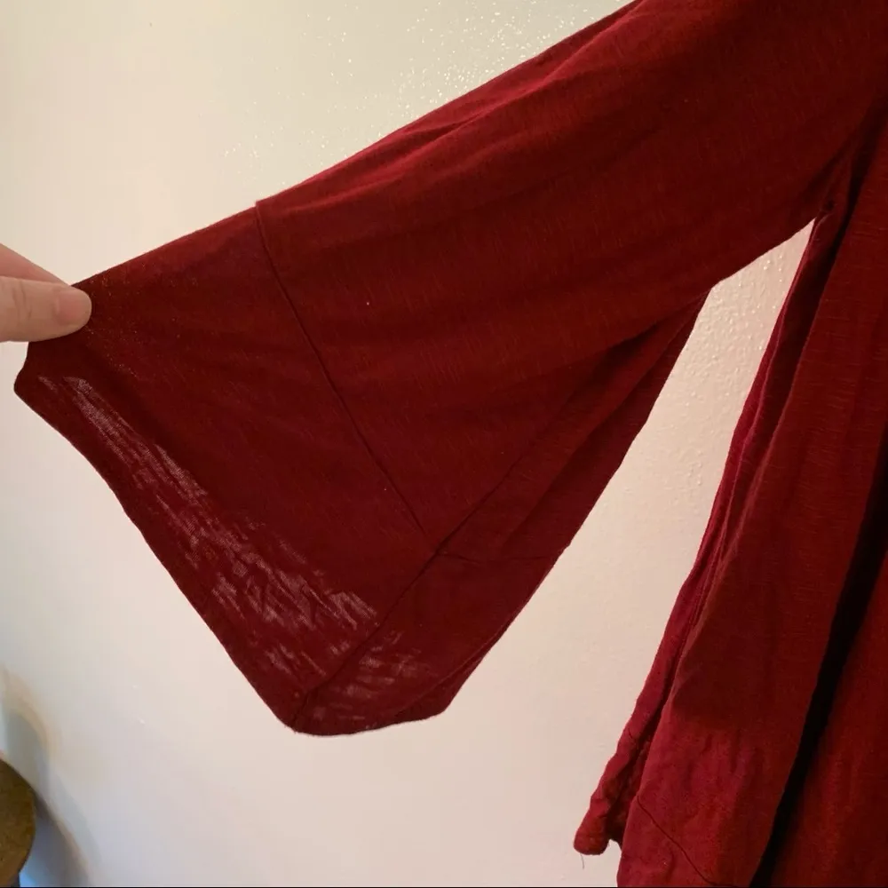 Style & Co. Cold-Shoulder Peasant Top Crimson S - Image 6