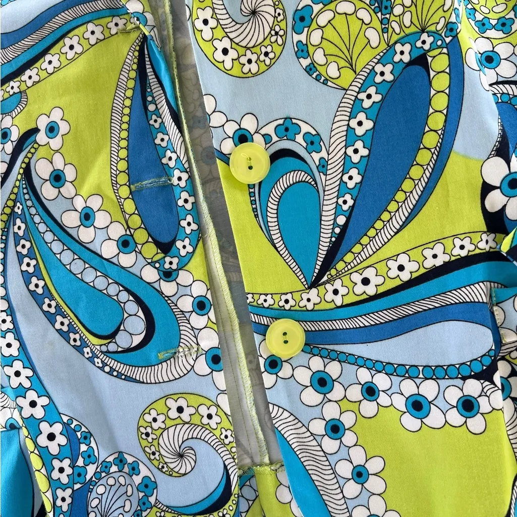 Vibrant Paisley Blazer retro print Blue Size 18W - Image 3