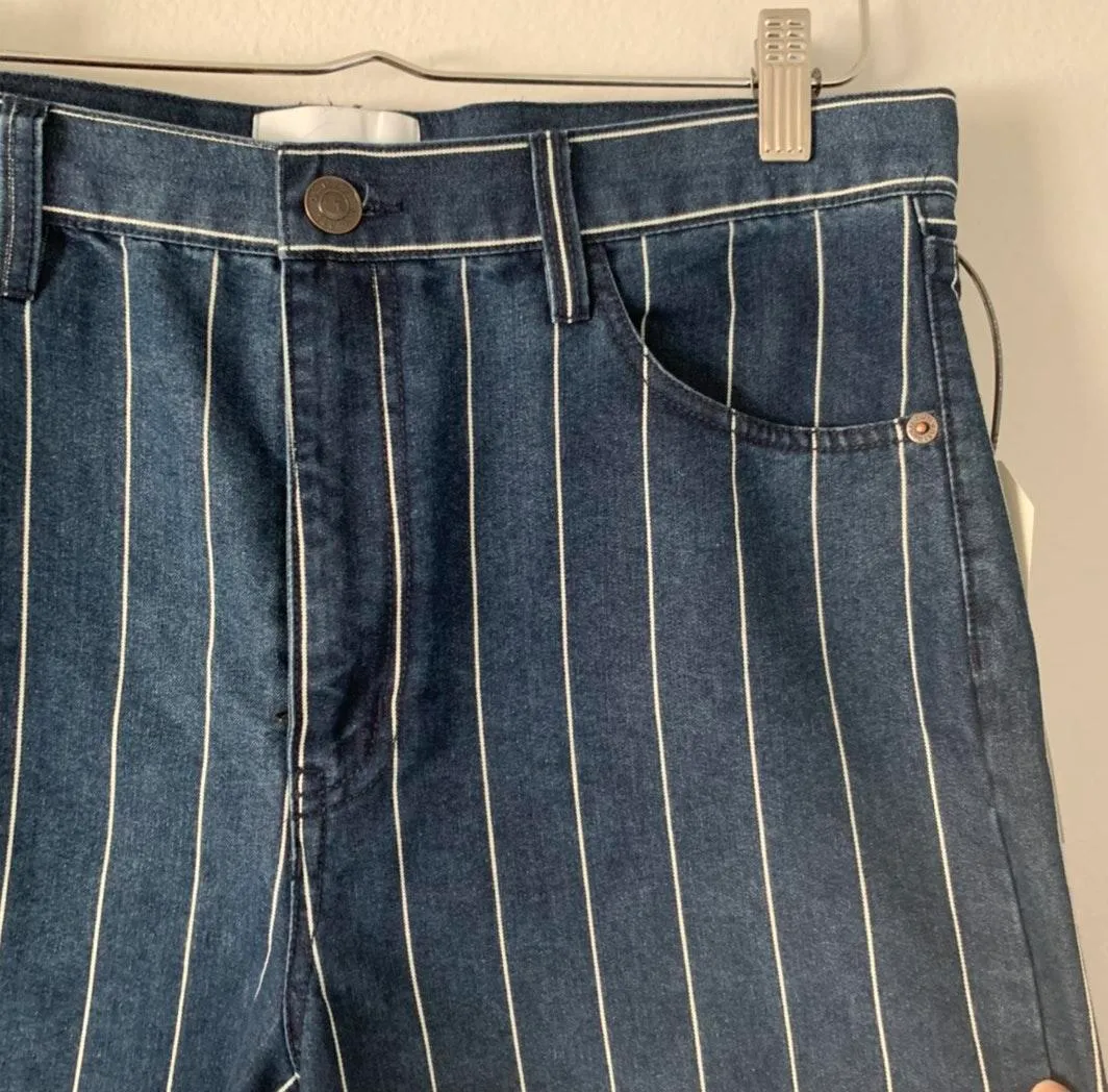 Current/Elliott Current Elliot Cropped Stripe Jeans - Image 7