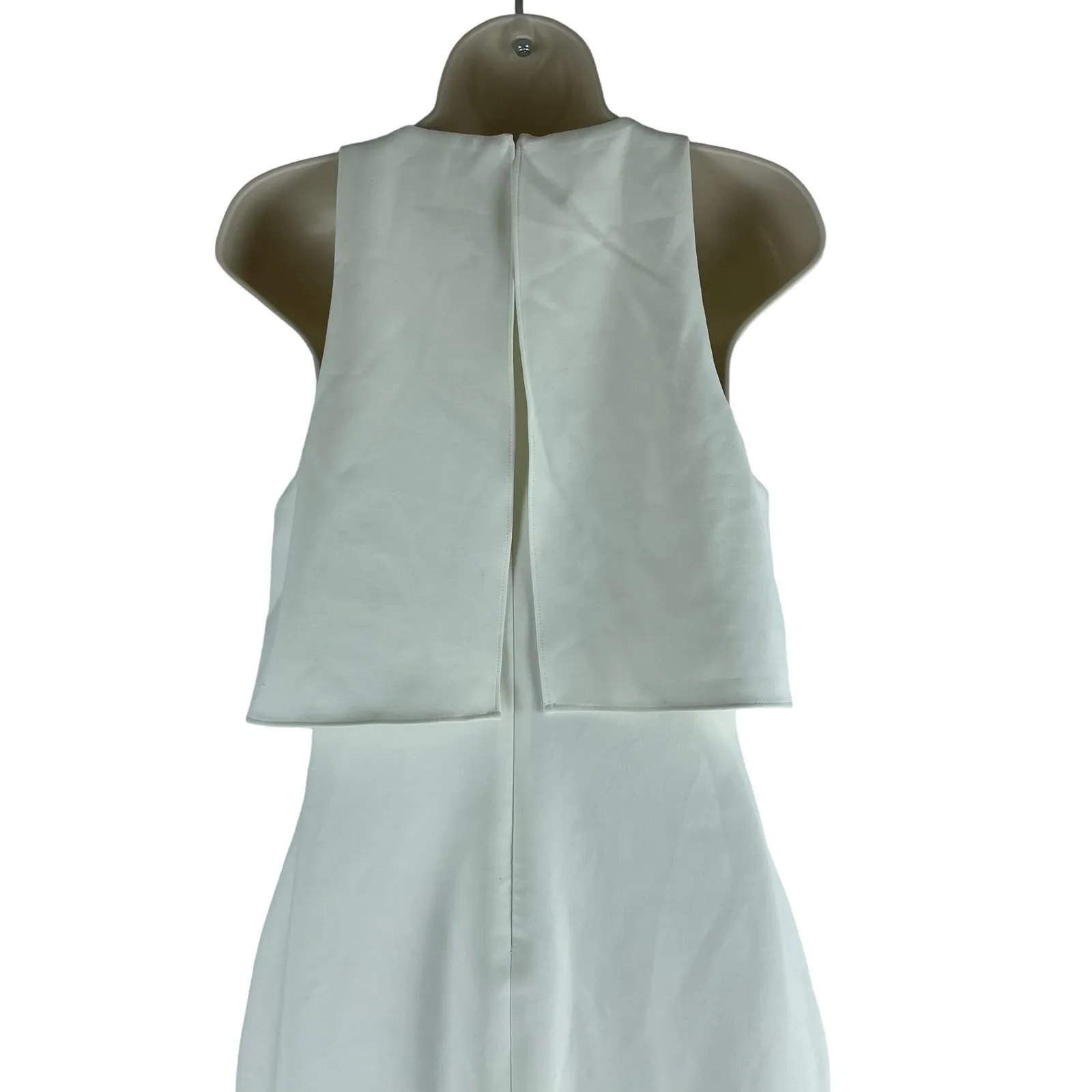 Likely Shayna Ruffle Overlay Cocktail Dress Knee Length White Size 10 - Image 8