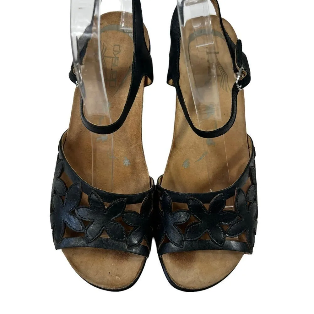 Dansko Coquette Laser Cut Floral Leather Sandals - Image 9