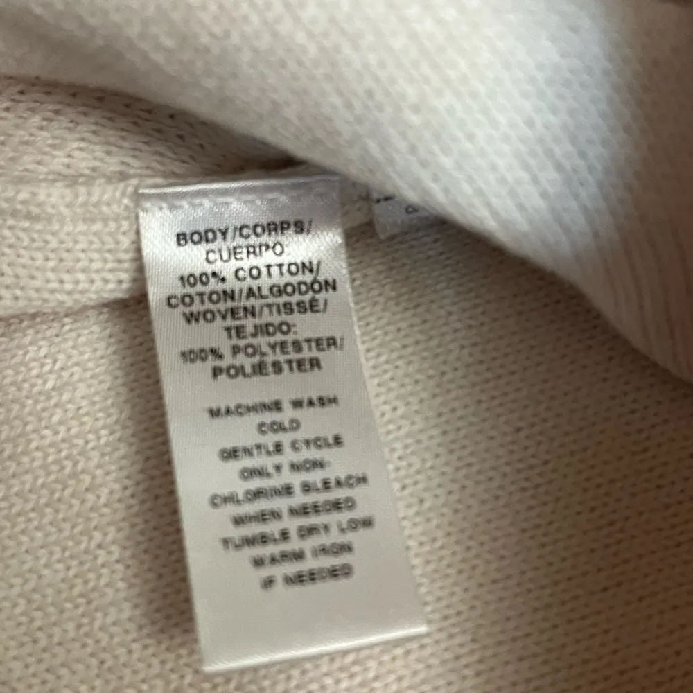 Ann Taylor Loft Womens Sweater Ivory Polk Polka Dot Trim Scoop Neck - Image 4