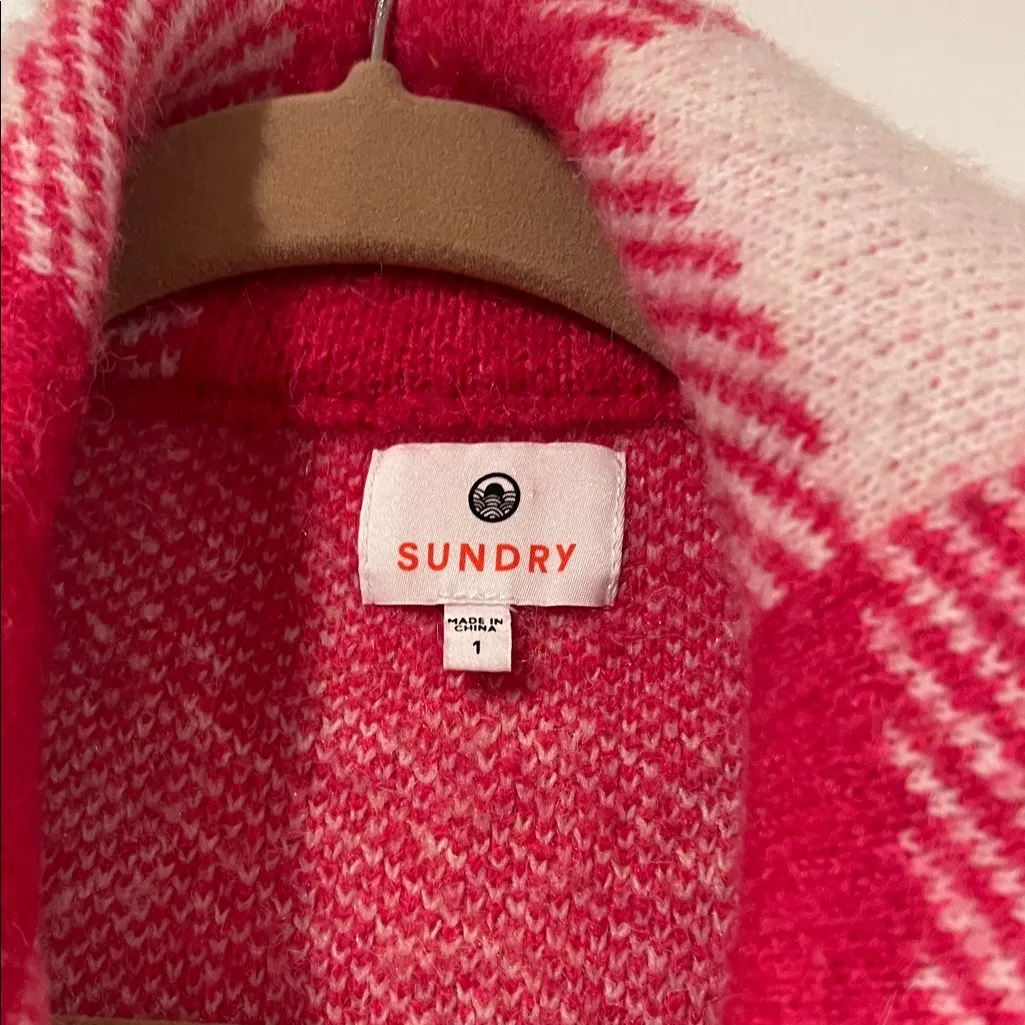 Sundry Pink Checkered Long Sleeve Shacket size‎ 1 - Image 4