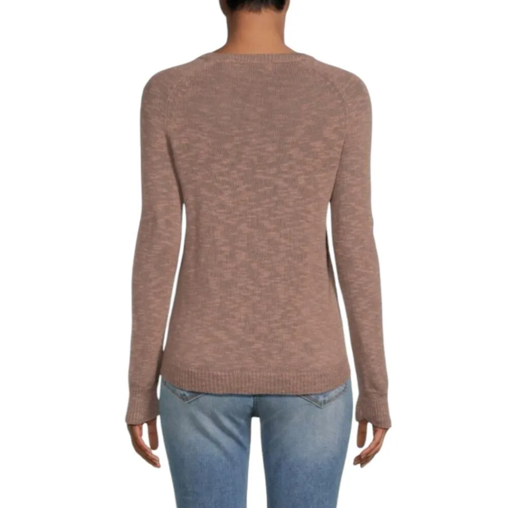 $143 NWT Renee C. Womens Sweater Top Size XL Brown Pullover Raglan Sleeve Cozy - Image 2