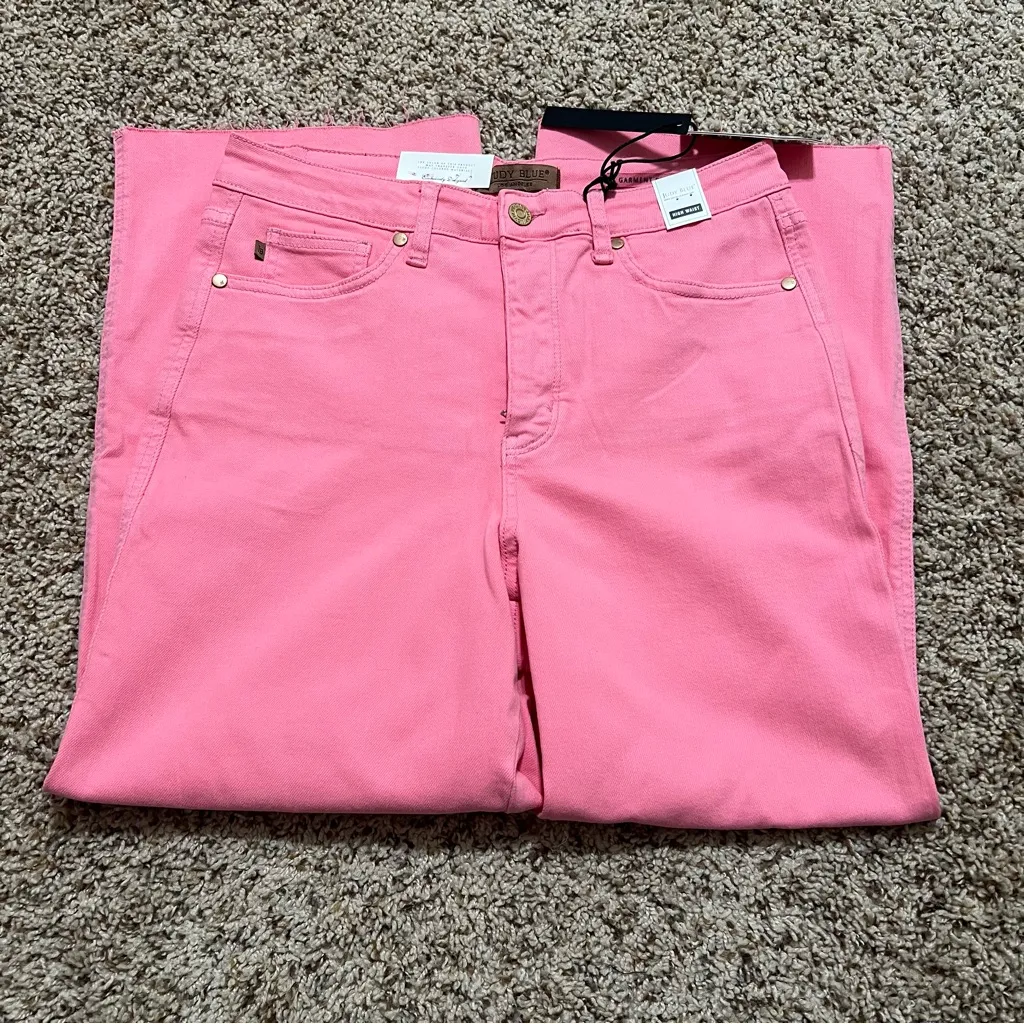 Judy Blue Pink Wide Leg Jeans Women’s High Rise Denim NWT Size 9/29 - Image 3