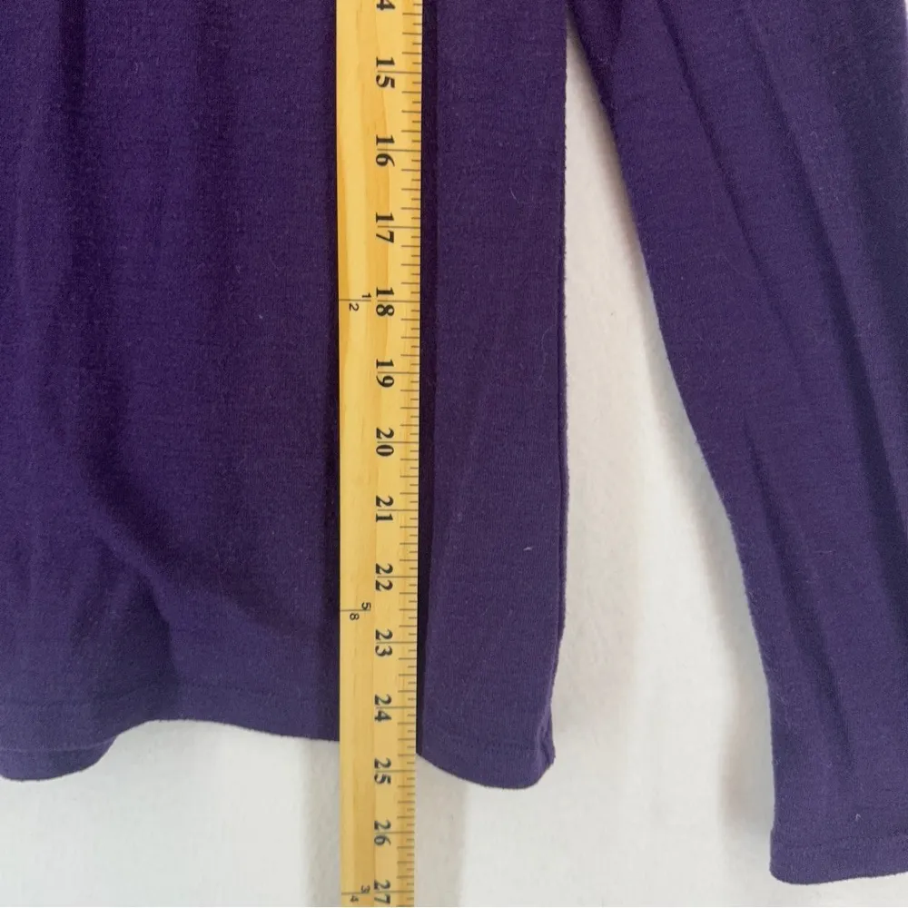 Ann Taylor Ruffle Trim Long Sleeve Sweater Small Purple - Image 6