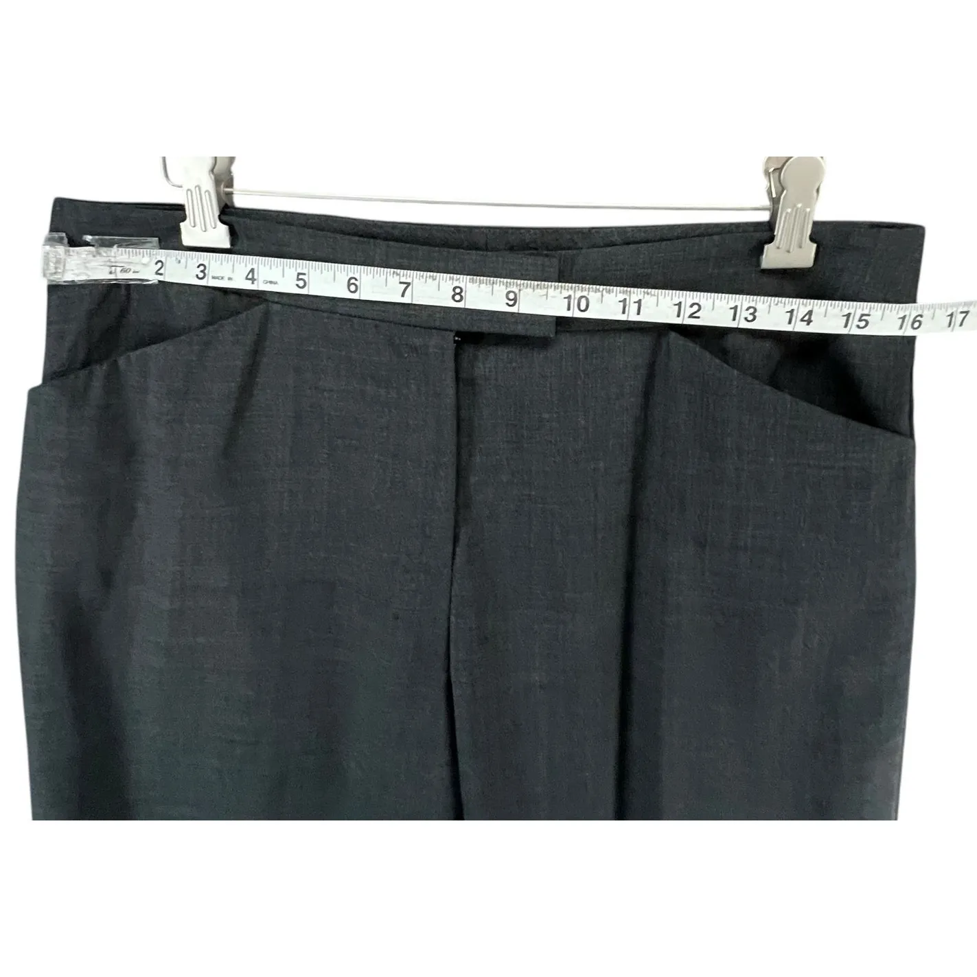 Lafayette 148 NY Irving Trouser Pants 6 Charcoal Gray Wool Stretch Quiet Luxury - Image 5