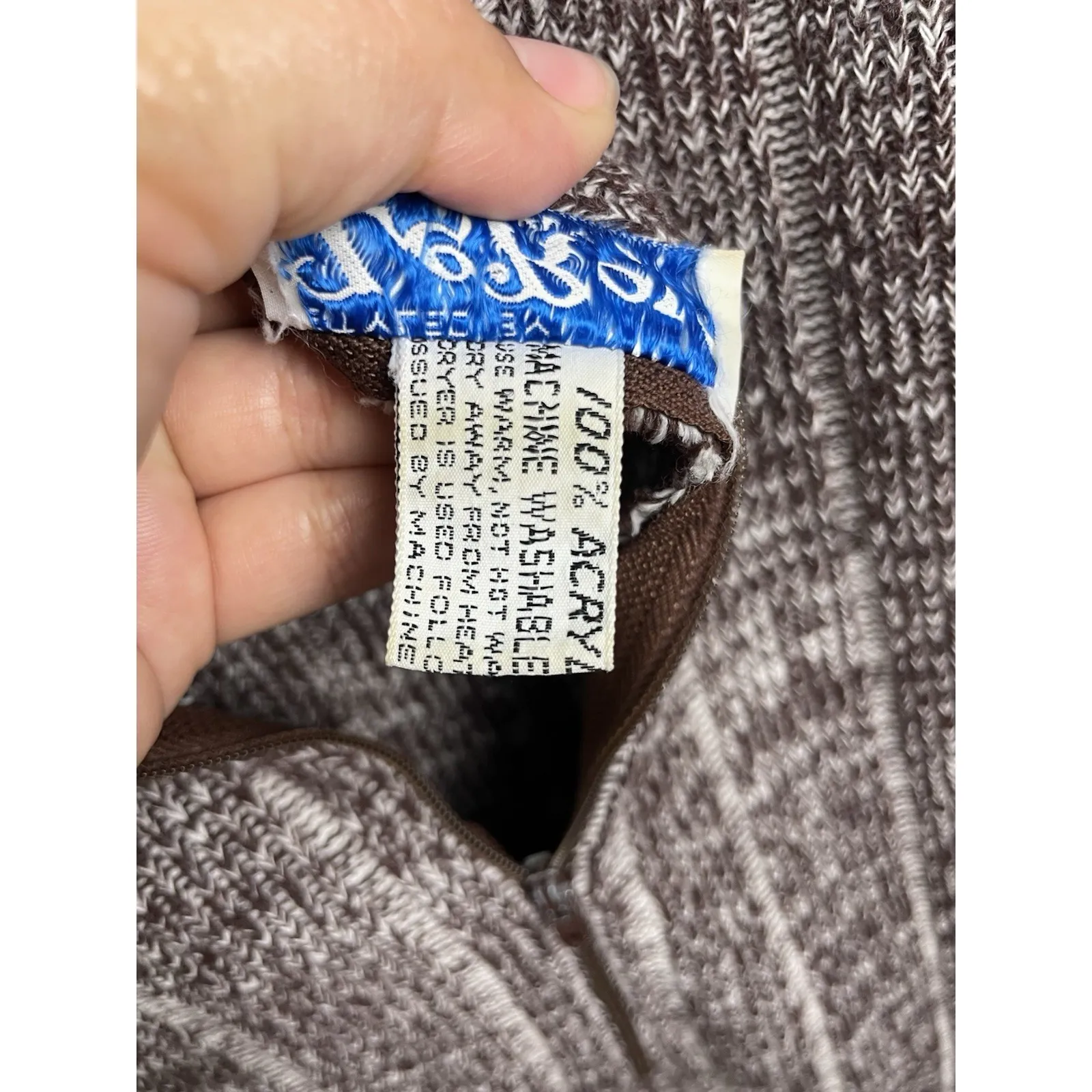 Vtg Leroy Knitwear Brown‎ Neutral Ribbed Cardigan Mock Neck Tank Preppy 70s Set Brown Size M - Image 14