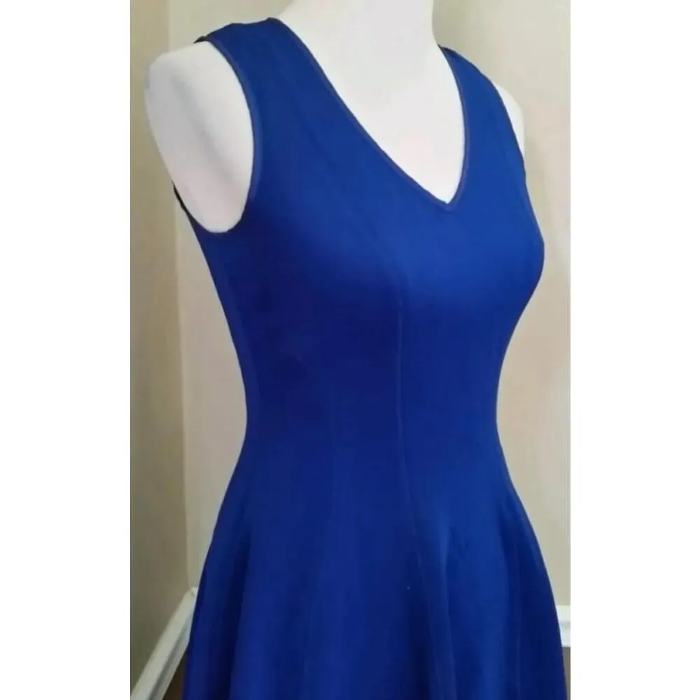 ModCloth Maia Blue with Lace Trim Cocktail Party Dress Fit & Flare Size 4 - Image 3