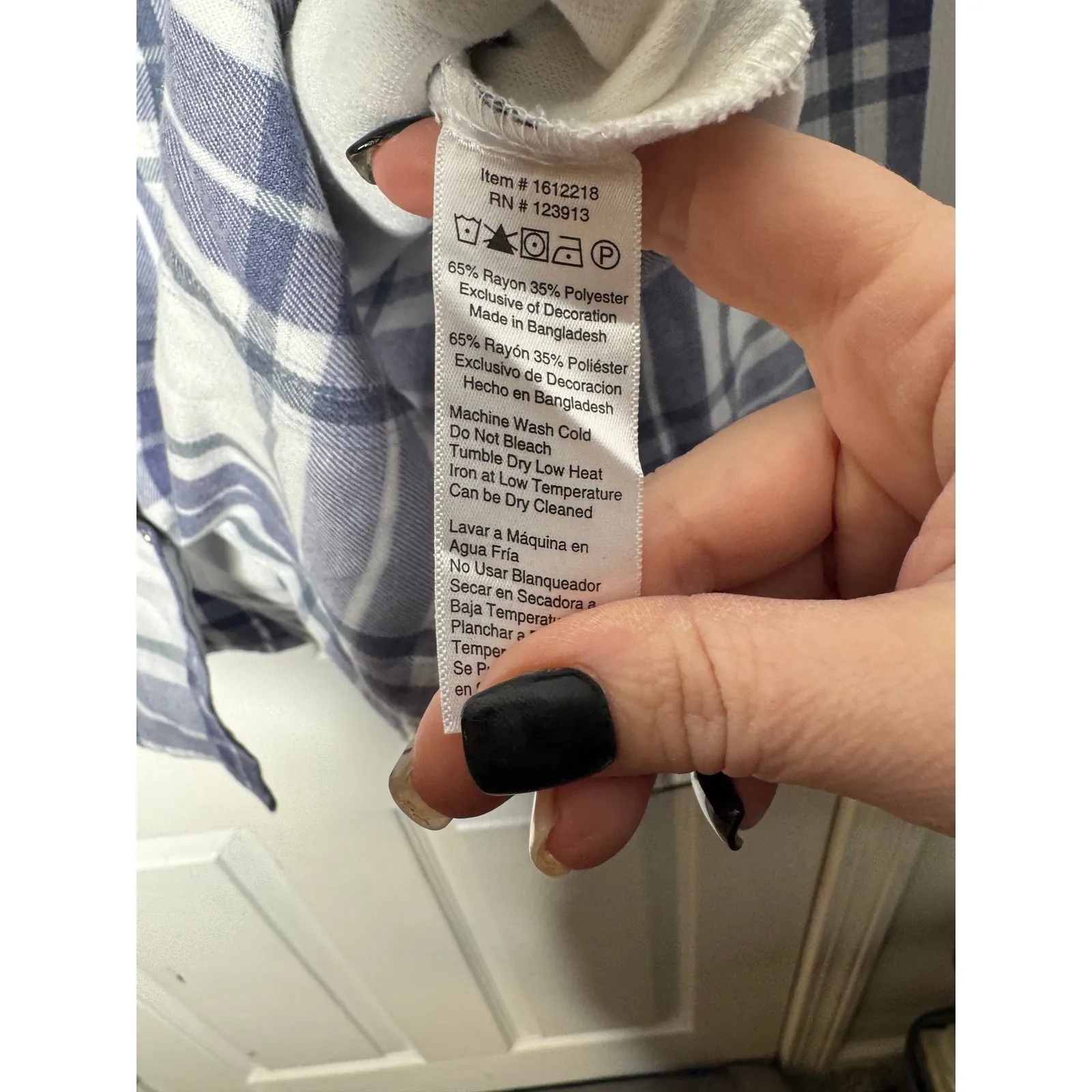 JACHS GIRLFRIEND NWT Blue White Buttondown Flannel Size S - Image 7