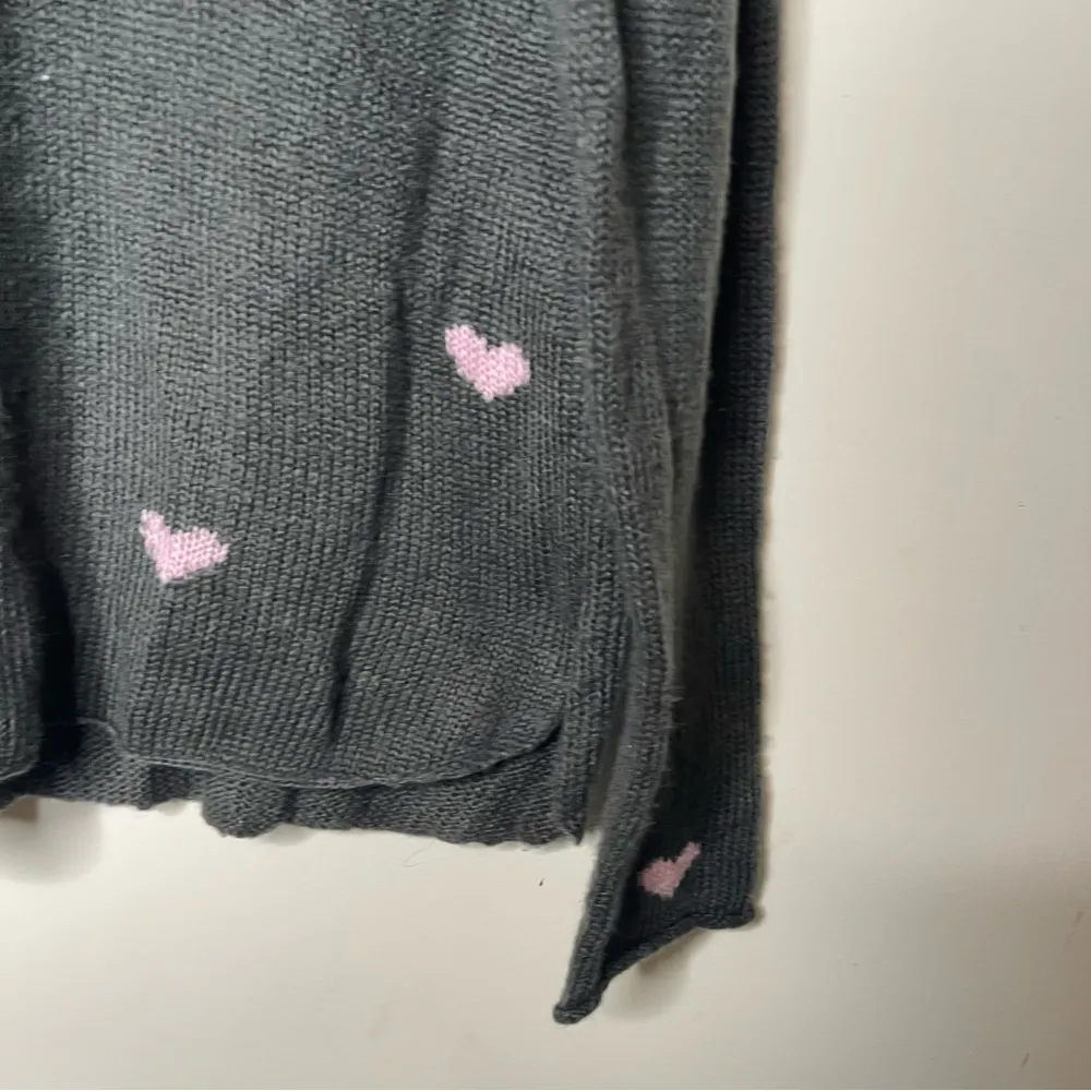 RARE Wooden Ships Candy Hearts pink and grey pullover relaxed sweater top sz S/M - Image 5