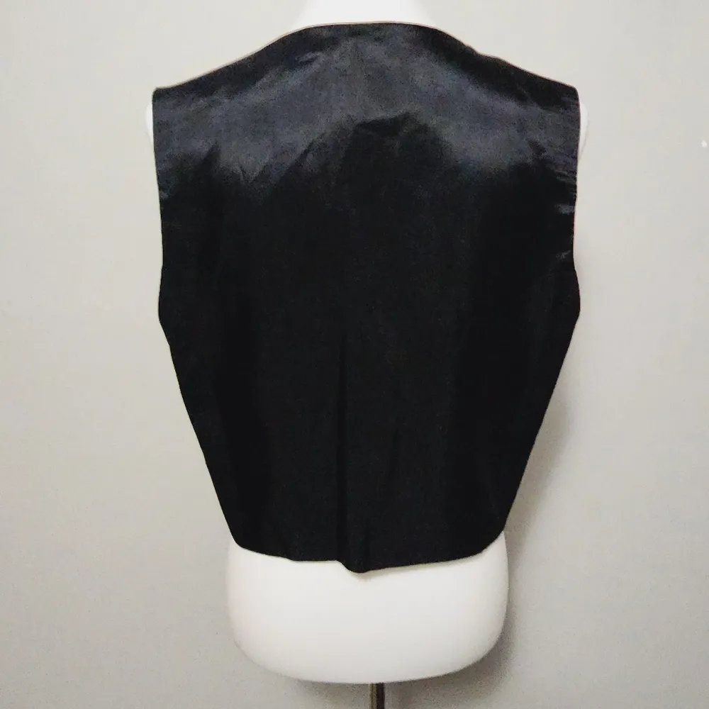 Vintage Carole Little leopard tweed embroidered waiatcoat vest size 12 - Image 4