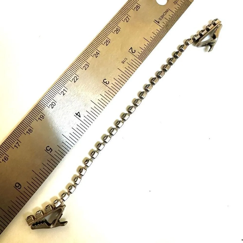 Vintage blue Rhinestone Sweater Guard Collar Clip - Image 6