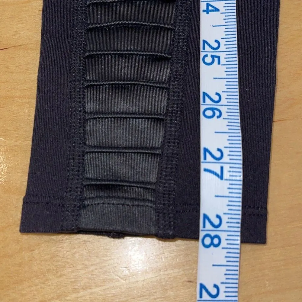 Alo Yoga Womens Flat Front High Waist Mesh Moto Panels Active Leggings Black Siz - Image 13