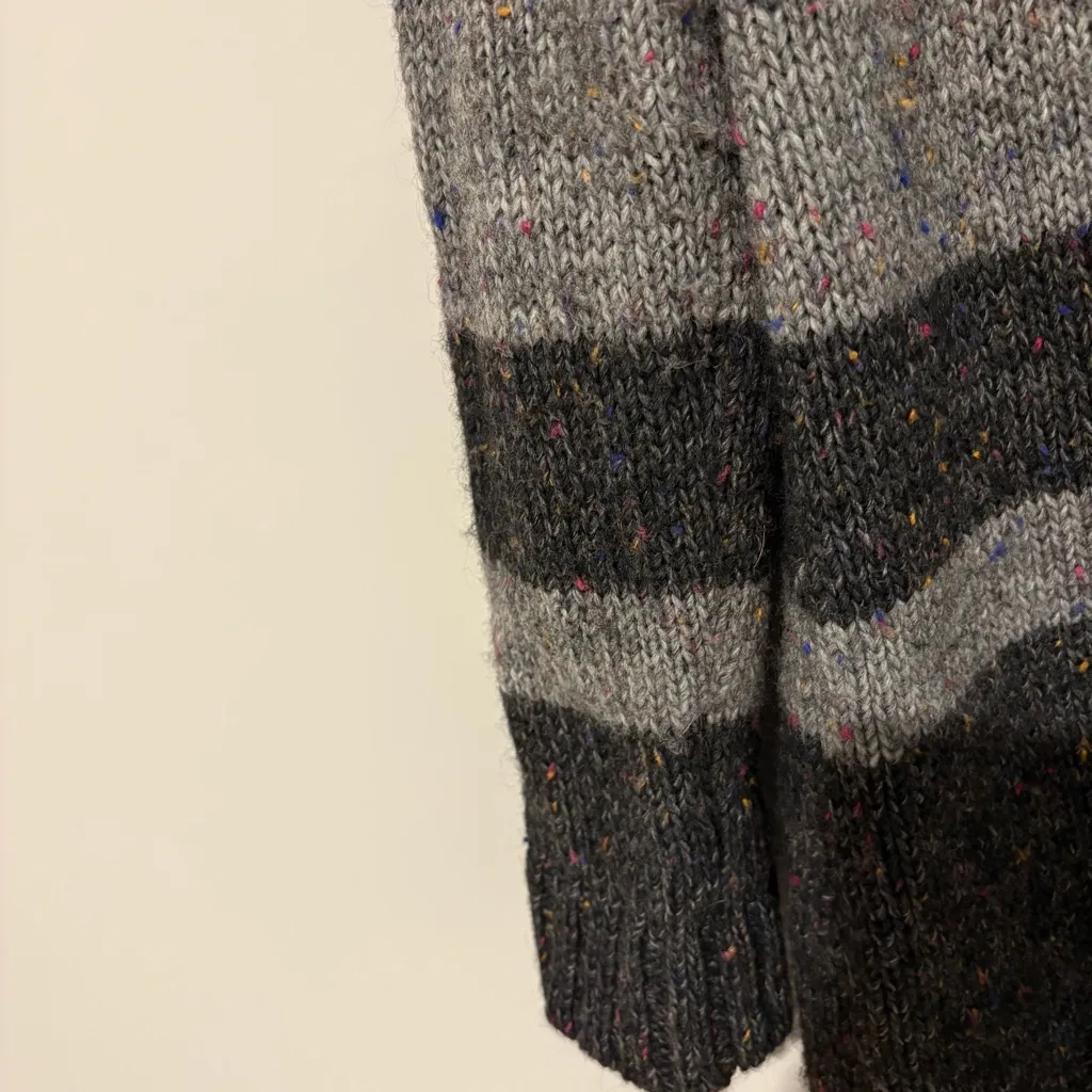 Talbots Striped Wool‎ marled Blend Long Button Down Cardigan sweater Size Medium - Image 5