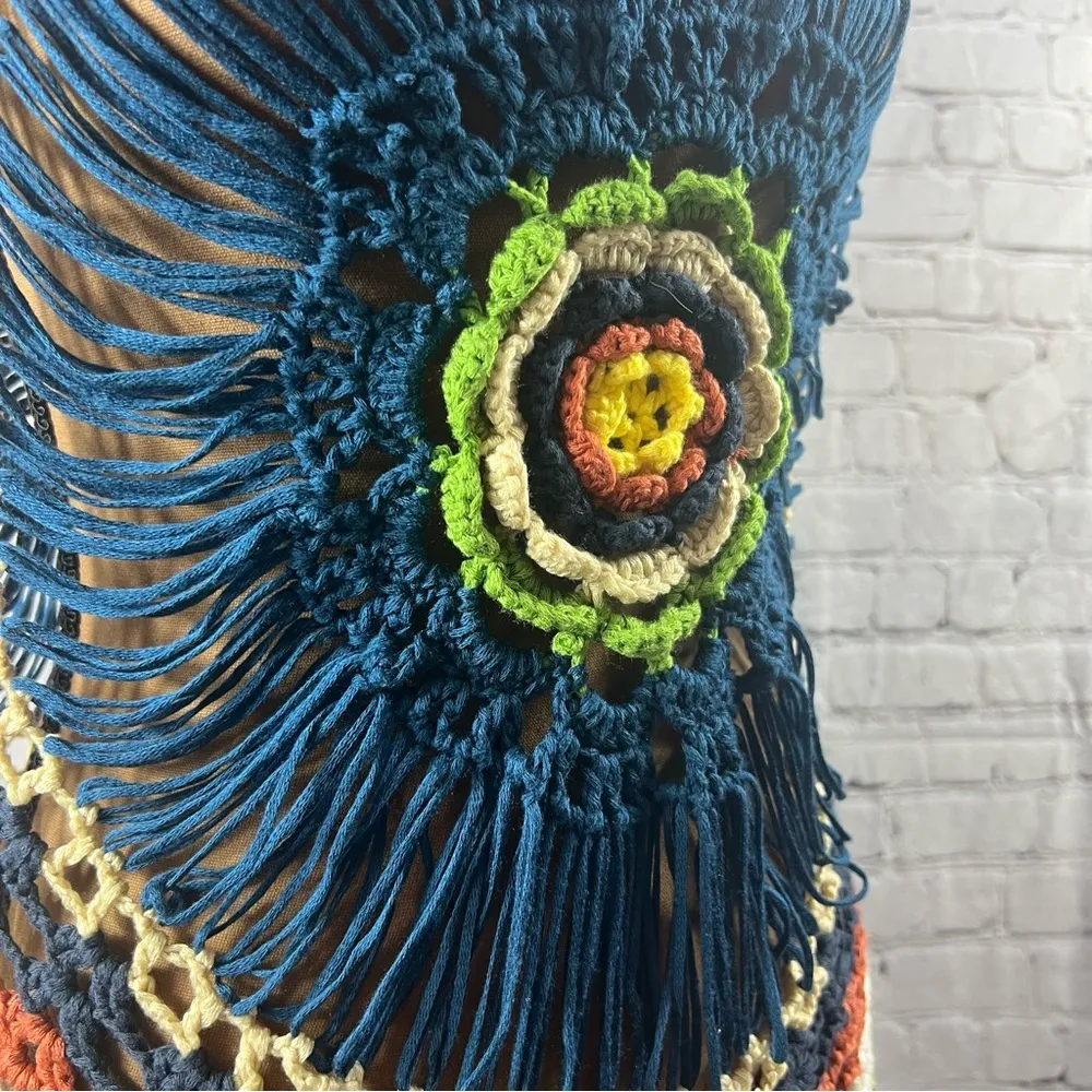 Solution Multicolored Bohemian Open Knit Sleeveless Pullover (A21) Size undefined - Image 3