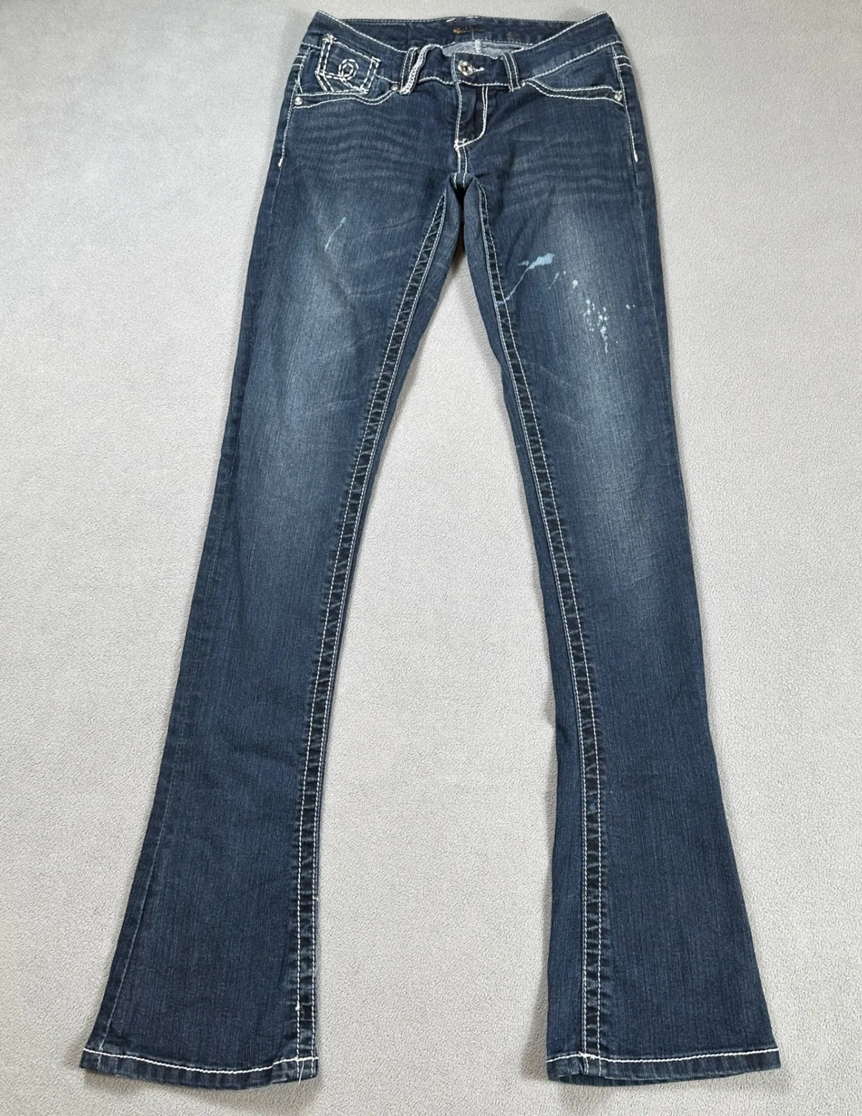 Vintage Seven 7 For All Mankind Jeans Women 25 Flared Bootcut Embellished Denim - Image 1