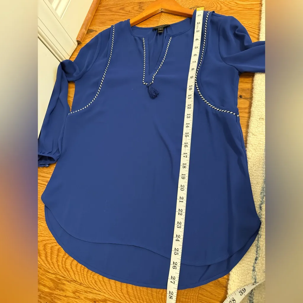J.Crew Tassel Trimmed Top - Bright Indigo - Size 00 - Image 10