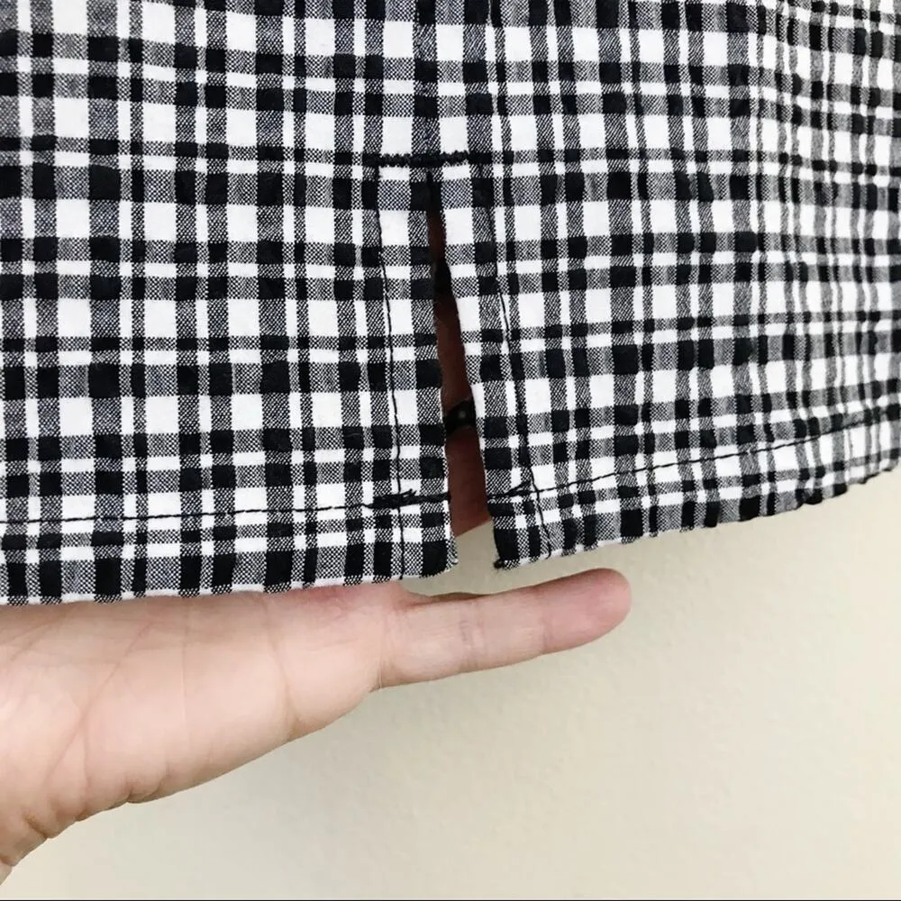 Urban Outfitters  Darren Seersucker Black White Plaid Mini Skirt XS new nwt - Image 8