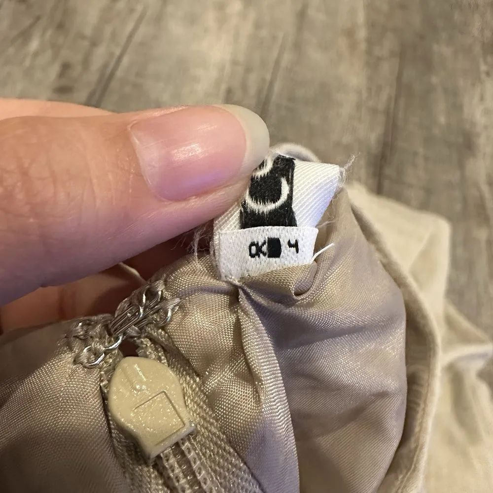 Calvin Klein Womens Dress Sleeveless Tan Khaki Gored Fully Lined Back Zip Size 4 - Image 8