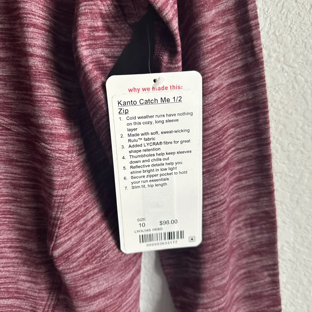 ❤️🆕Lululemon Maroon Grape Red Canto Catch Me 1/2 Zip Pullover Sweatshirt ✨NWT✨ - Image 7