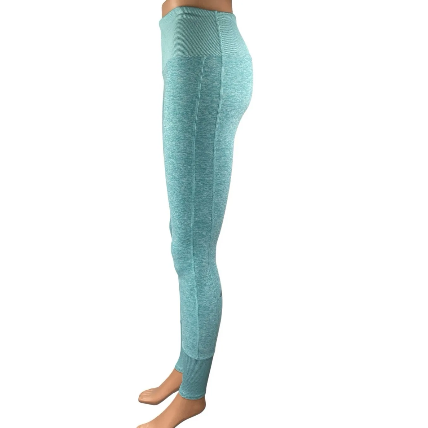 Alo Yoga Alosoft Women's Aqua Blue Gym Running Athletic Leggings Pants Size S - Image 2