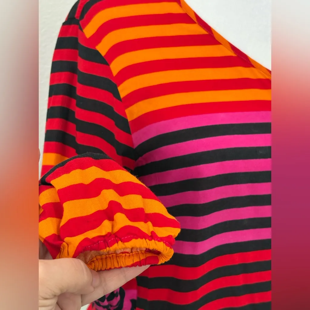 Olsenboye Striped One-Shoulder Top - Red, Pink, and Black Size S - Image 5