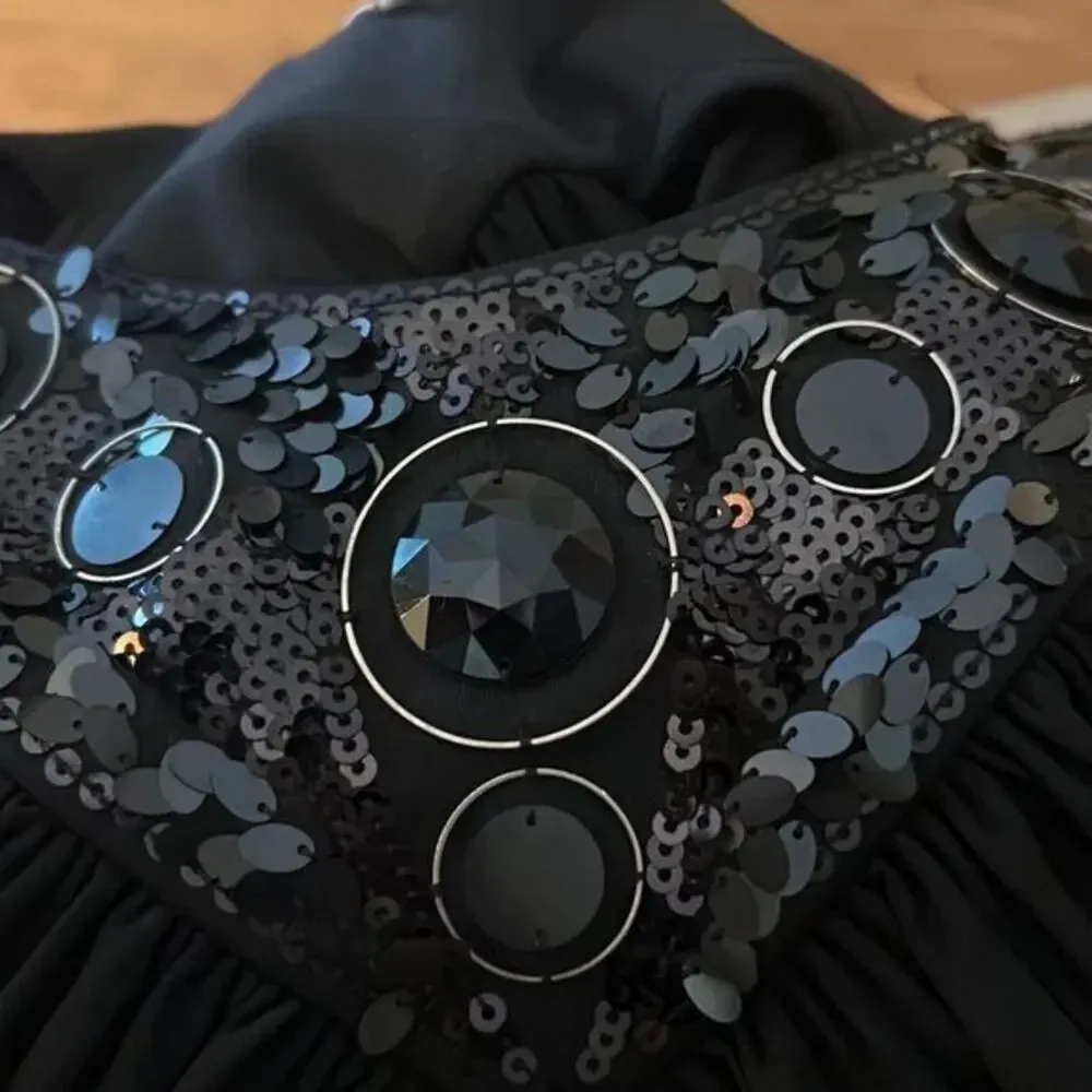 Maggy London V‎ Neck Bedazzled Cocktail Dress Size 14 Black Size L - Image 5