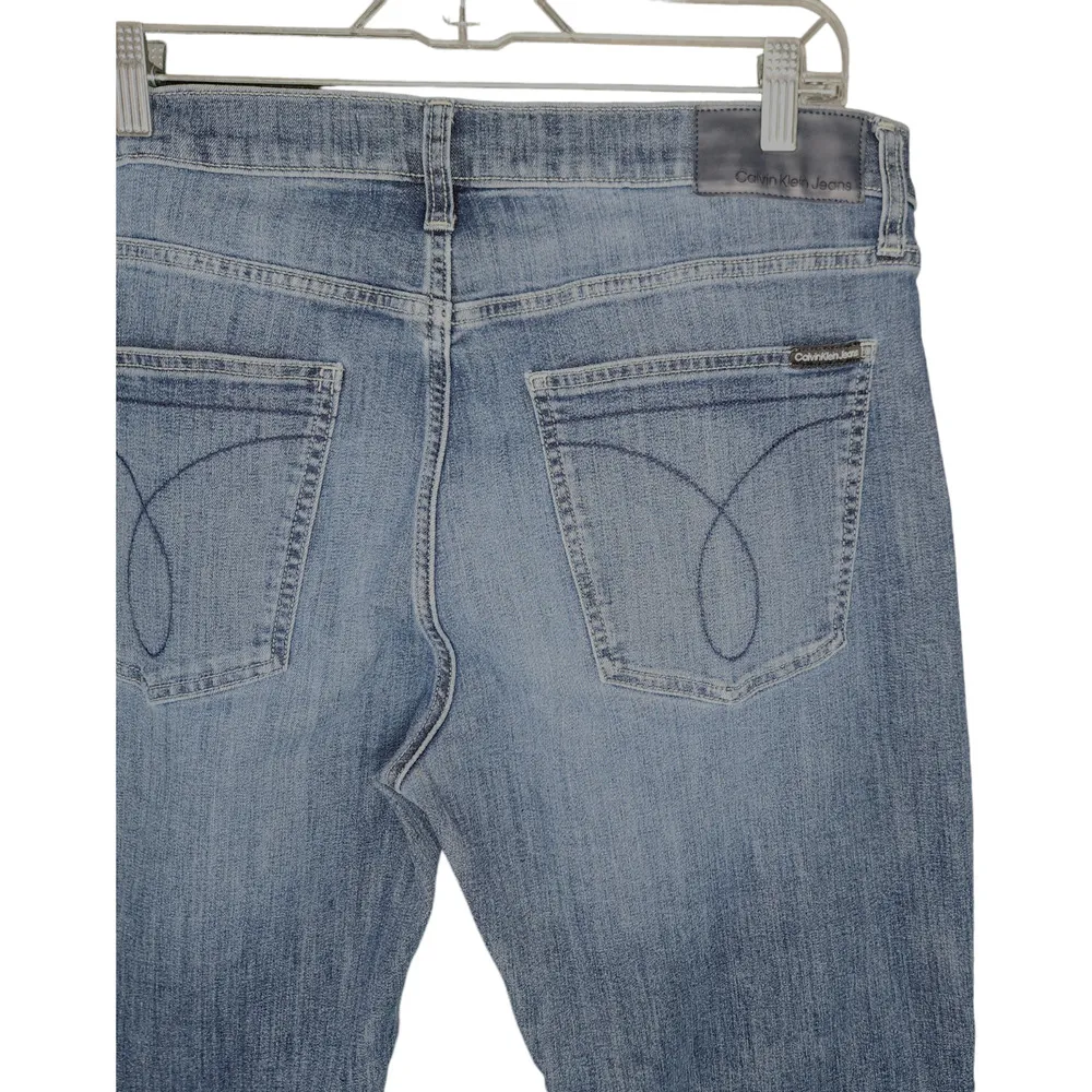Calvin Klein Women's Straight Leg Jeans Medium Wash 36WX32L Casual Pants - Image 14