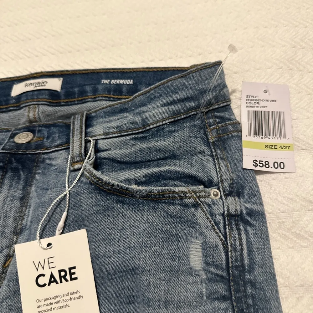 Denim jeans shorts casual boho comfortable indie coastal California stretchy - Image 4