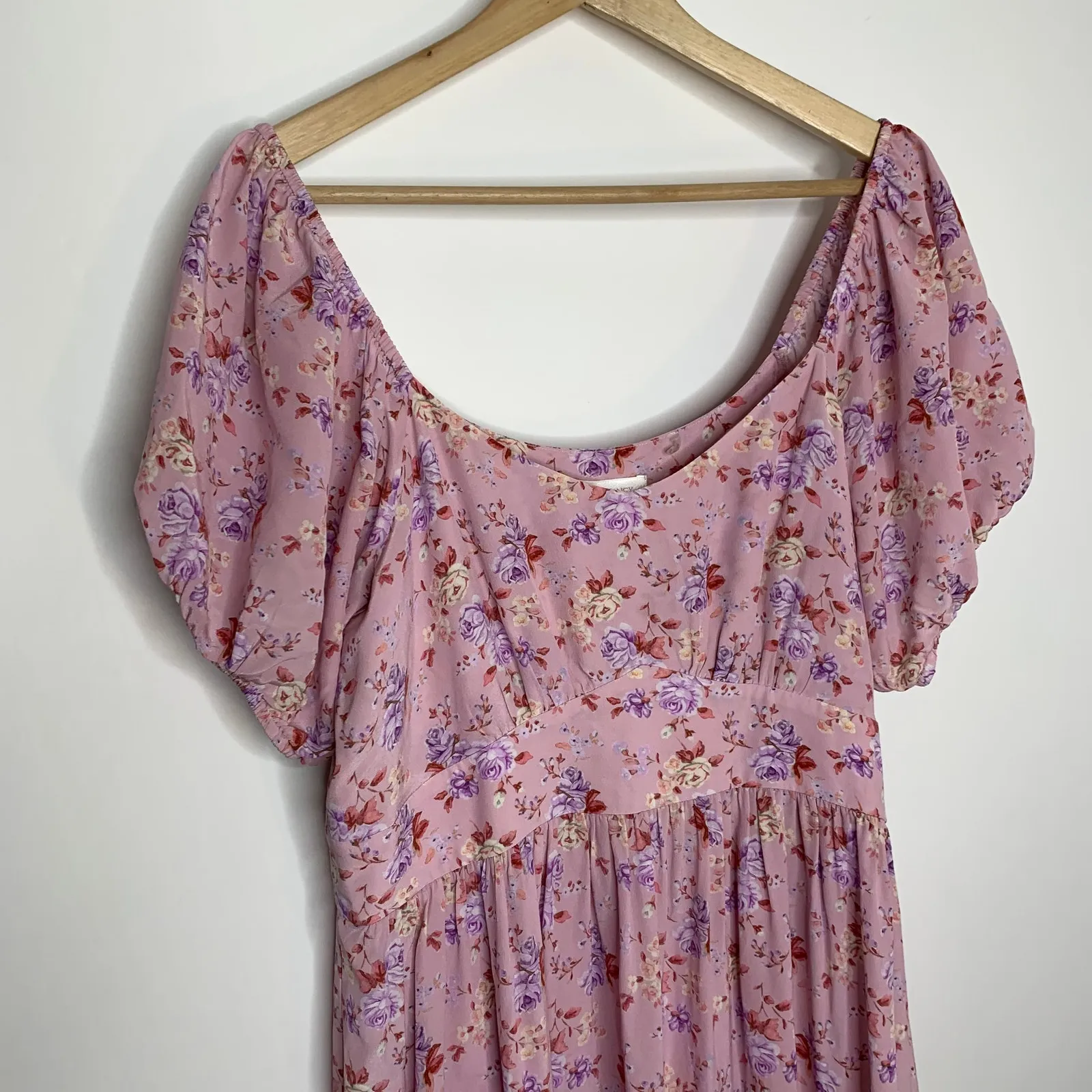 LoveShackFancy Angie Dress in Pink Dust Storm Maxi Floral Silk Womens 12 - Image 13