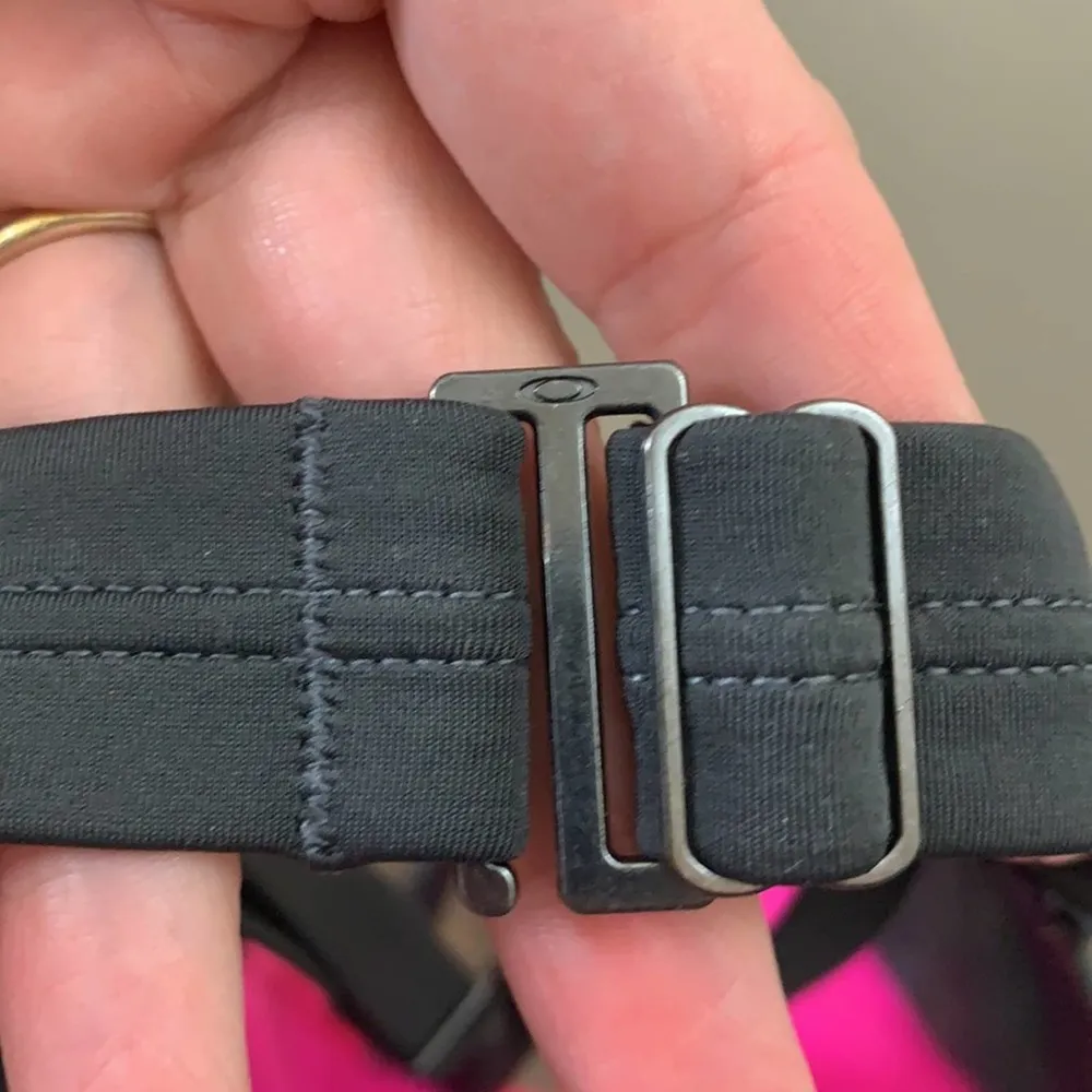 Oakley Color Block Bandeau Strapped/Strapless Pink/Gray Bikini Top - Image 2