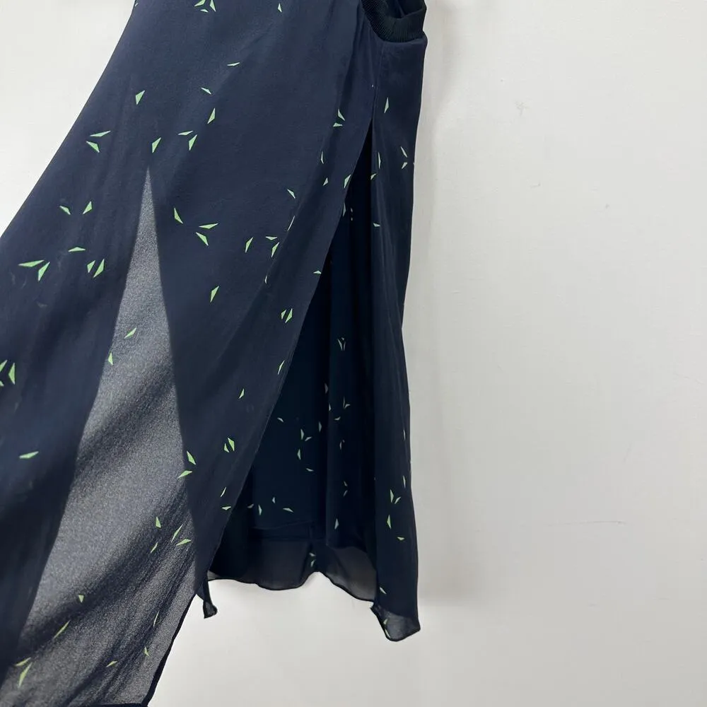 A.L.C. Flutter Paper Planes Silk Dress Navy Sleeveless Shift Contemporary US 0 - Image 5