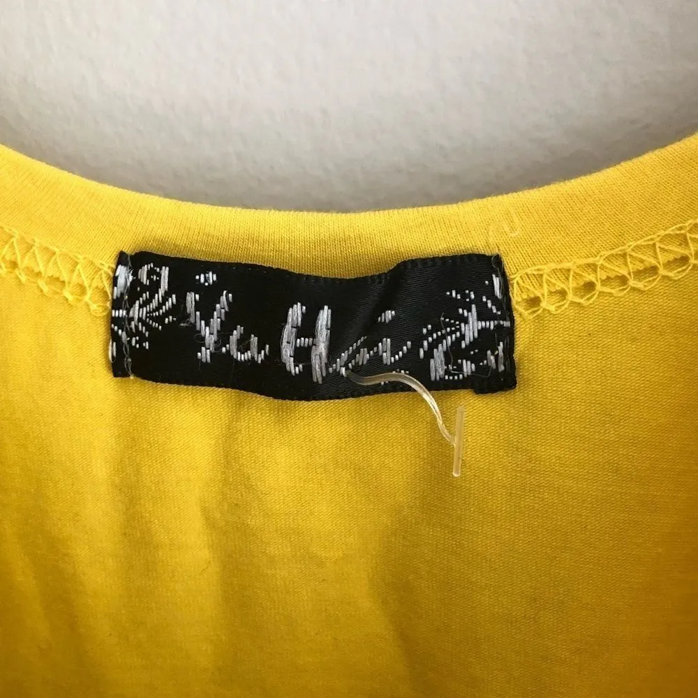 Disney Mickey Mouse Yellow and Silver Mini Dress Yellow Size XS - Image 5