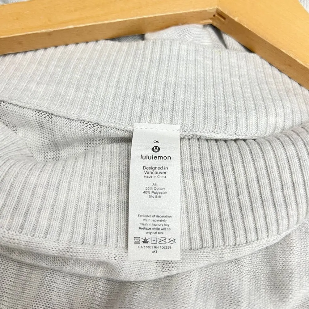Lululemon Forward Flow Poncho Light Gray Cotton/Silk Blend One Size Size undefined - Image 5