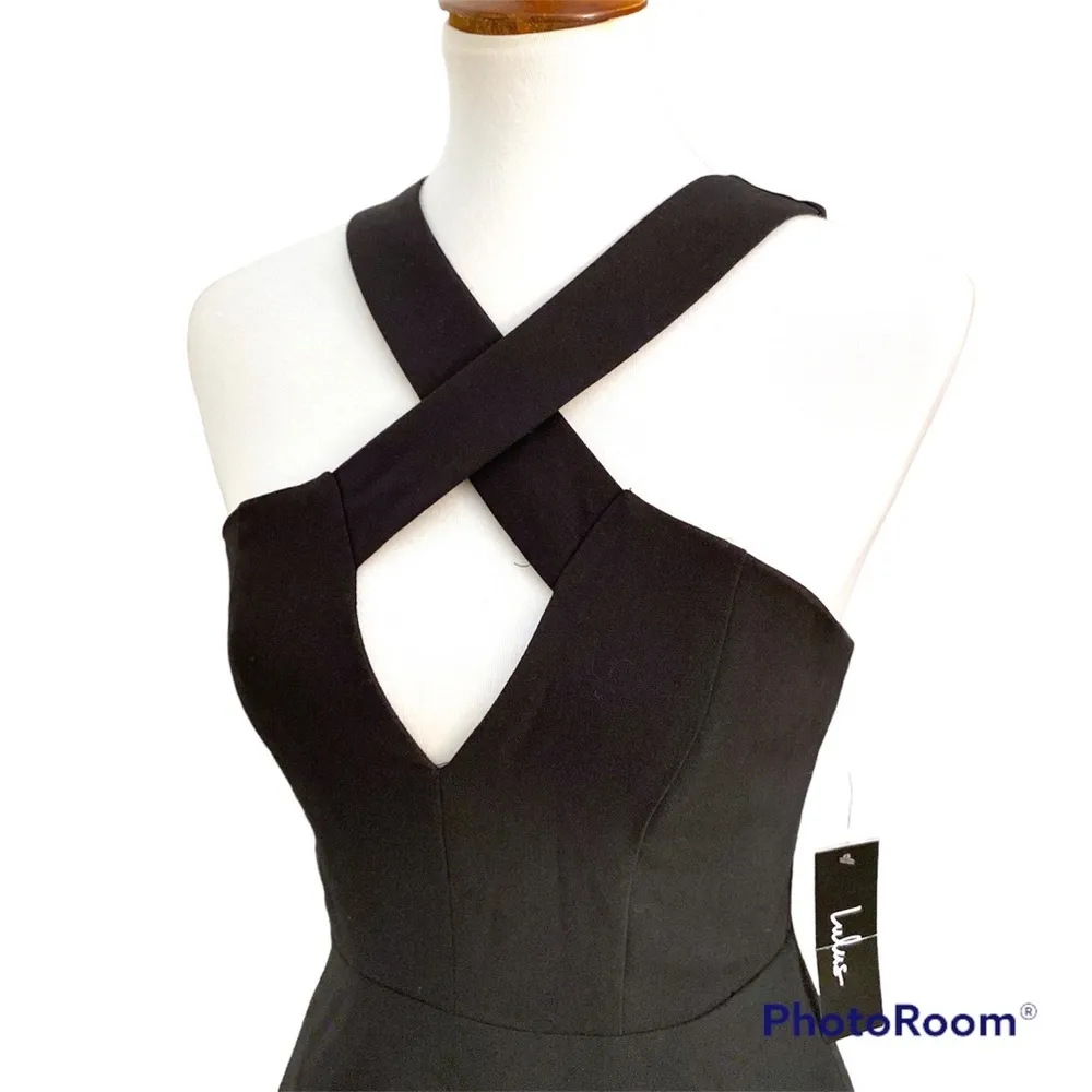 Lulu’s Black cross front fit and flare dress new with tag size XS - Image 3
