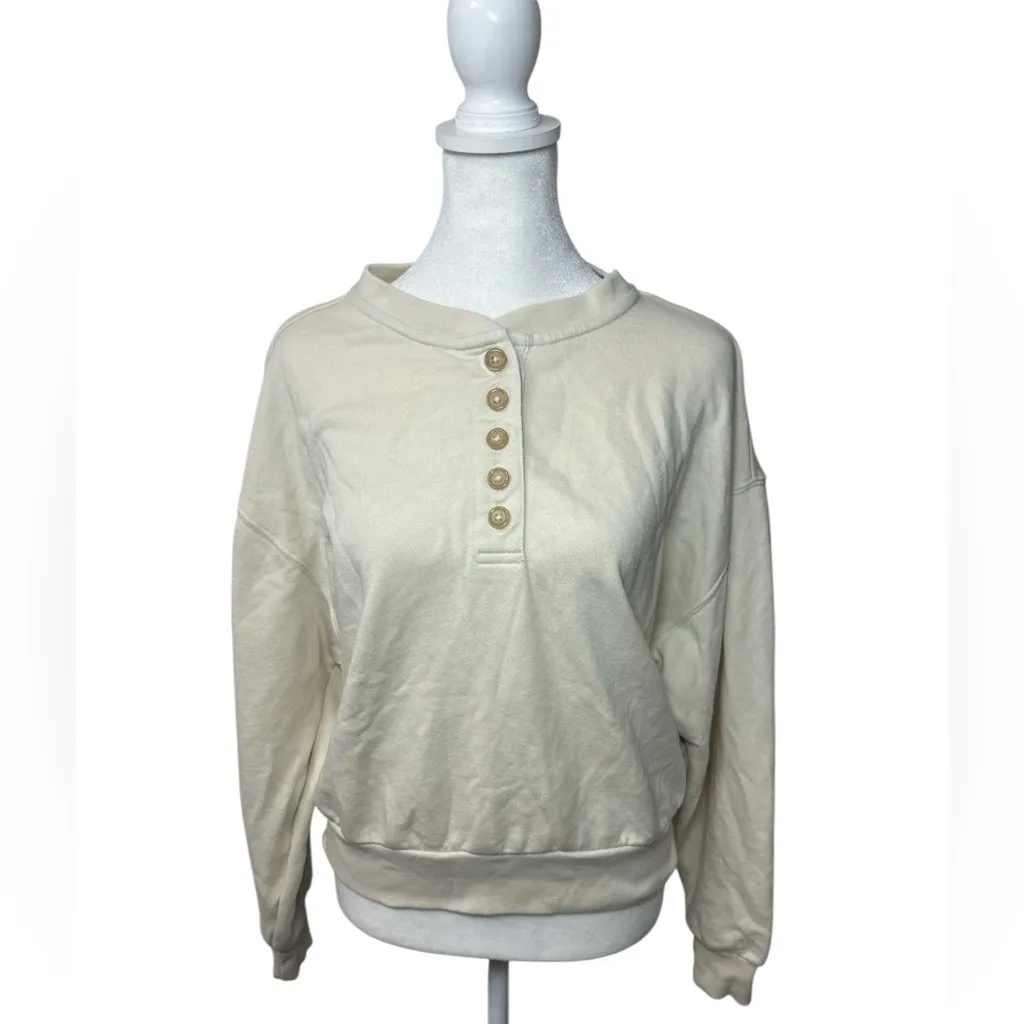GAP Vintage Soft Henley Sweatshirt - Image 3