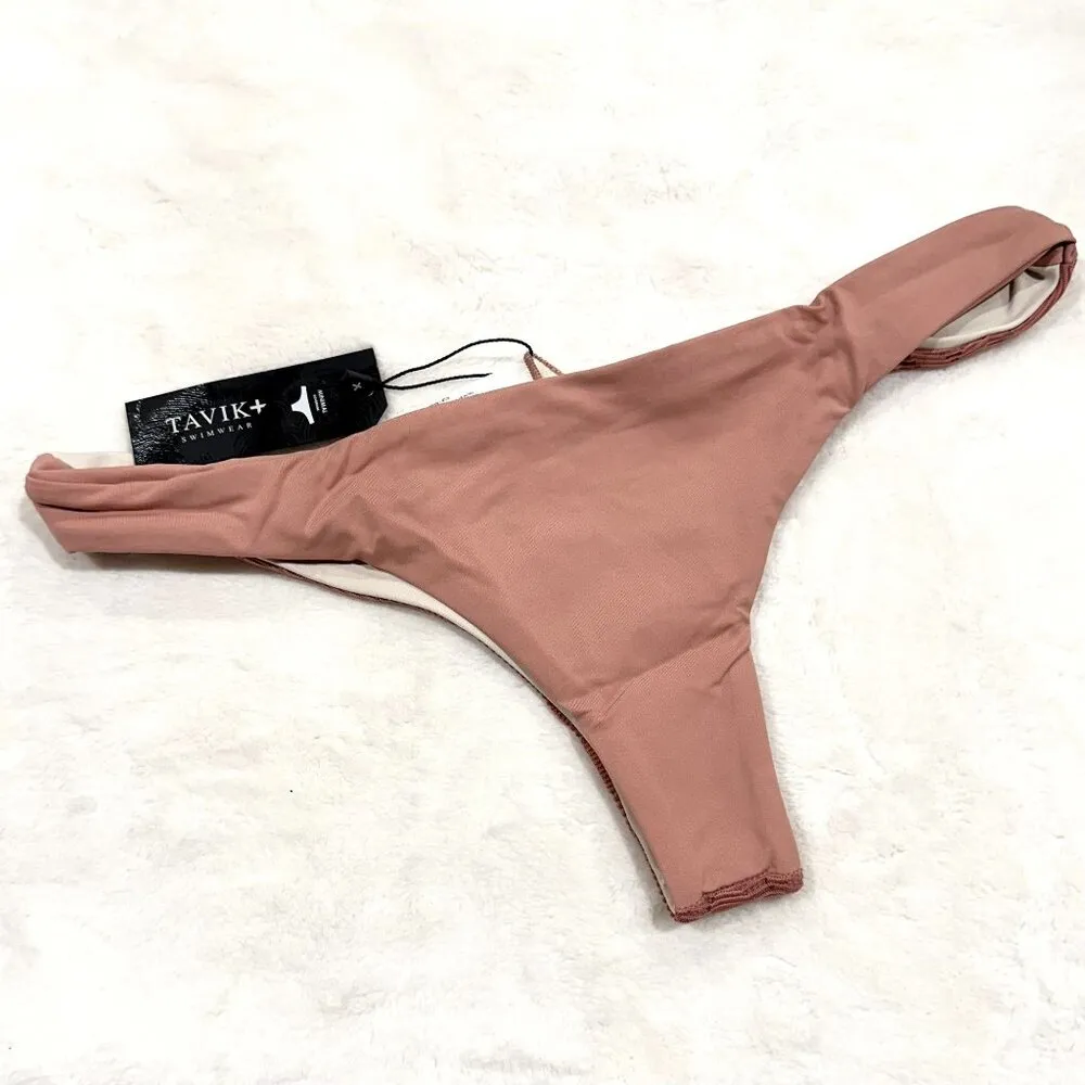 NWT Tavik Ali Mini Swim Bottom Textured Chevron in Rose Dawn - Image 5