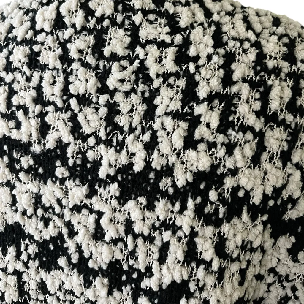 Solitaire by Ravi Khosla black and white boucle knit cape sweater - Image 11