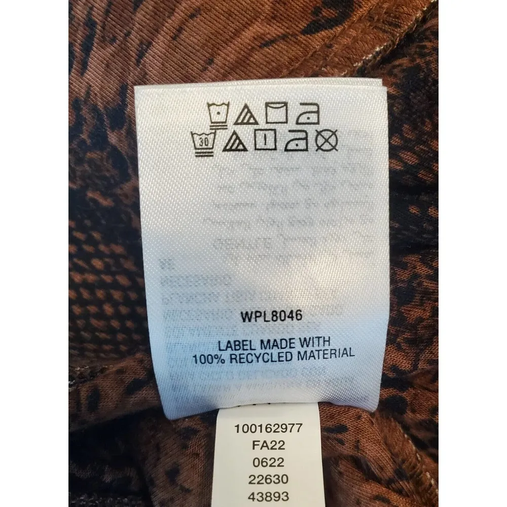 Bar III Women's Brown Snack Print Rayon Elastic Waist Straight & Pencil Skirts L - Image 5